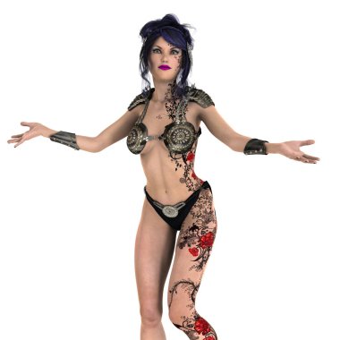 bir kadın savaşçı 3d cg render