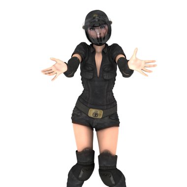 bir kadın savaşçı 3d cg render