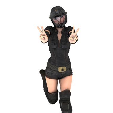 bir kadın savaşçı 3d cg render