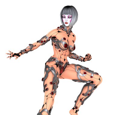 bir kadın Android 3d cg işleme