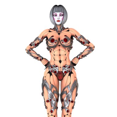 bir kadın Android 3d cg işleme