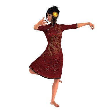 genç bir kadının 3d cg işleme