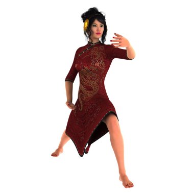 genç bir kadının 3d cg işleme