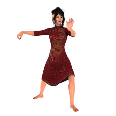 genç bir kadının 3d cg işleme