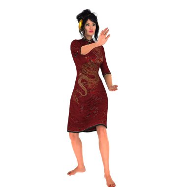 genç bir kadının 3d cg işleme