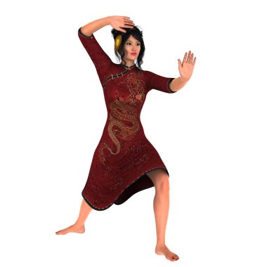 genç bir kadının 3d cg işleme