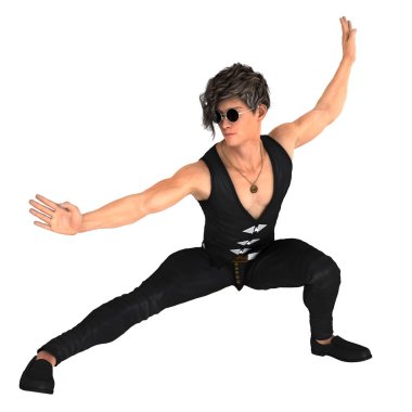 Genç bir adamın 3 boyutlu görüntüsü.