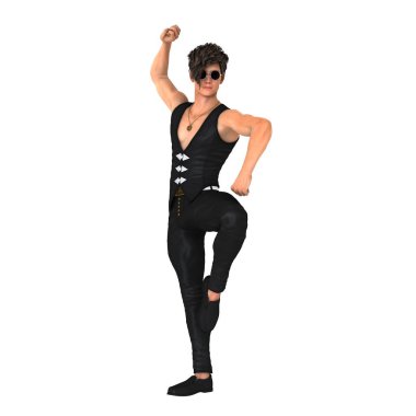 Genç bir adamın 3 boyutlu görüntüsü.