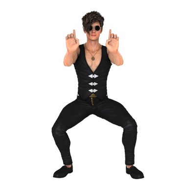 Genç bir adamın 3 boyutlu görüntüsü.