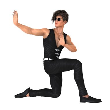 Genç bir adamın 3 boyutlu görüntüsü.