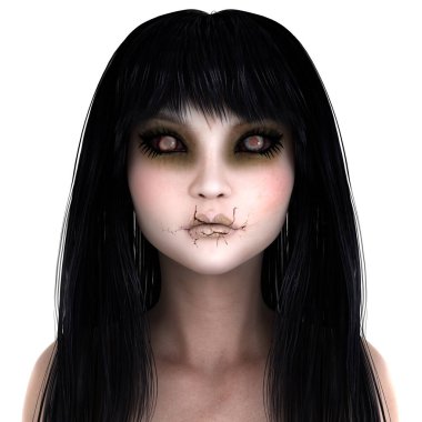 korku makyaj olan kadın