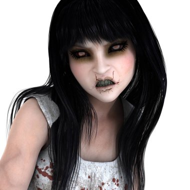 korku makyaj olan kadın