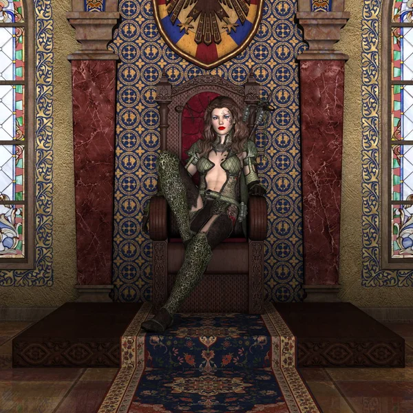 bir kadın savaşçı 3d cg render