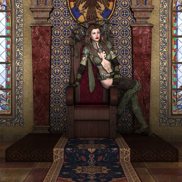 bir kadın savaşçı 3d cg render