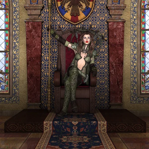 bir kadın savaşçı 3d cg render