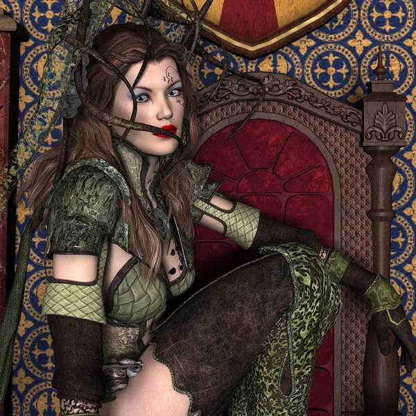 bir kadın savaşçı 3d cg render