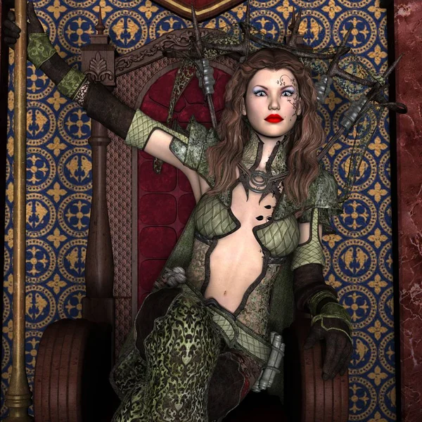 bir kadın savaşçı 3d cg render