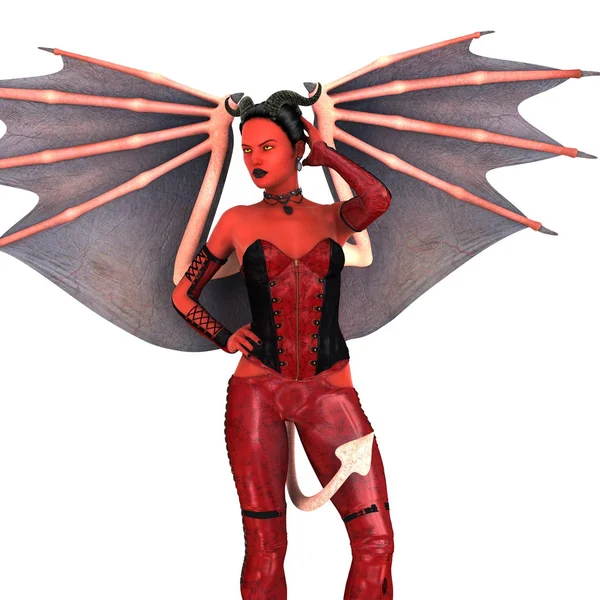 Renderowania 3D cg kobiety diabeł — Zdjęcie stockowe
