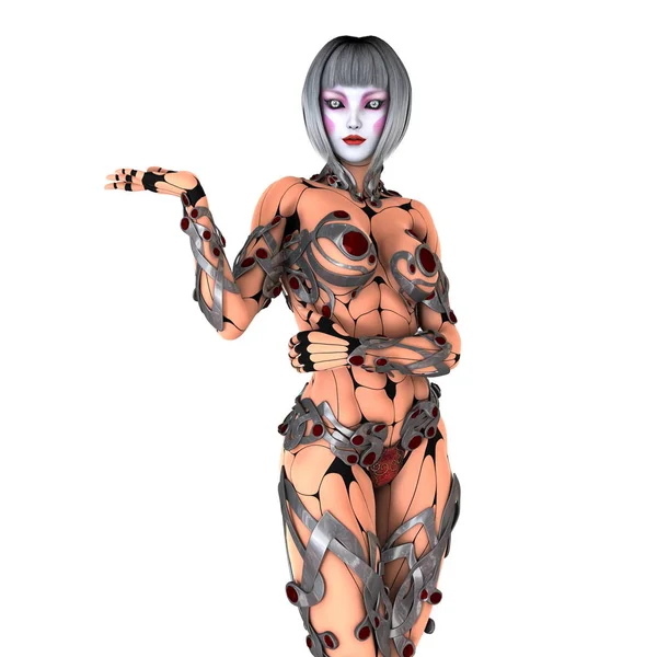 3D CG rendering of a female android — Stock Photo, Image