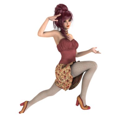 genç bir kadının 3d cg işleme