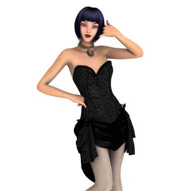 genç bir kadının 3d cg işleme