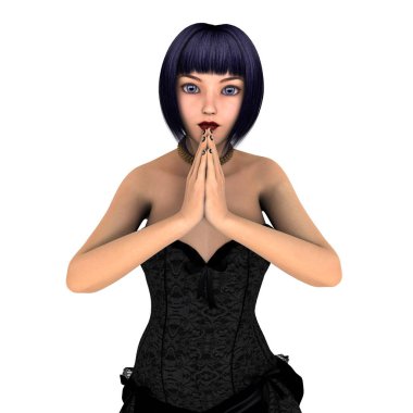 genç bir kadının 3d cg işleme