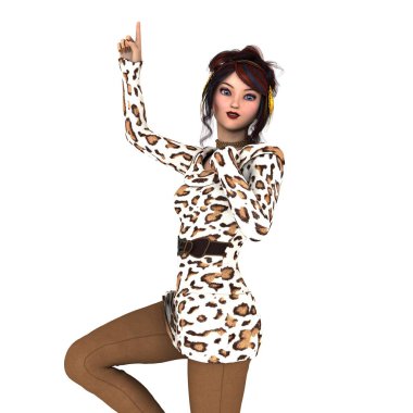 genç bir kadının 3d cg işleme