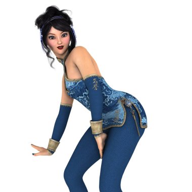 genç bir kadının 3d cg işleme