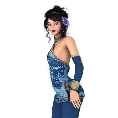 genç bir kadının 3d cg işleme