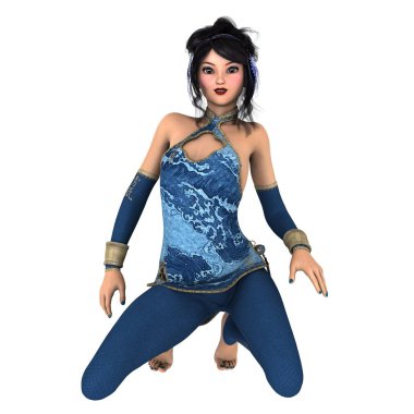 genç bir kadının 3d cg işleme