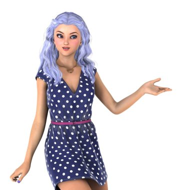 genç bir kadının 3d cg işleme