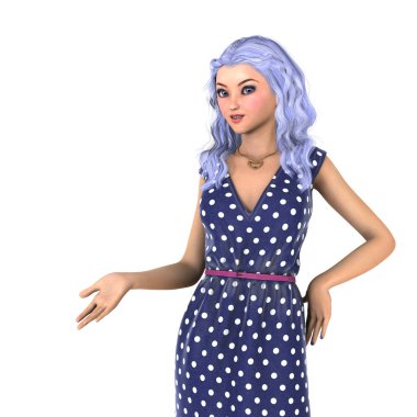 genç bir kadının 3d cg işleme