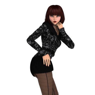 genç bir kadının 3d cg işleme