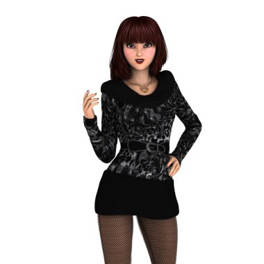 genç bir kadının 3d cg işleme