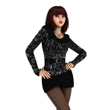 genç bir kadının 3d cg işleme