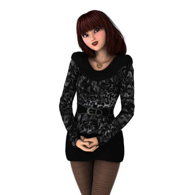 genç bir kadının 3d cg işleme