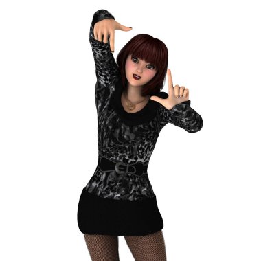 genç bir kadının 3d cg işleme