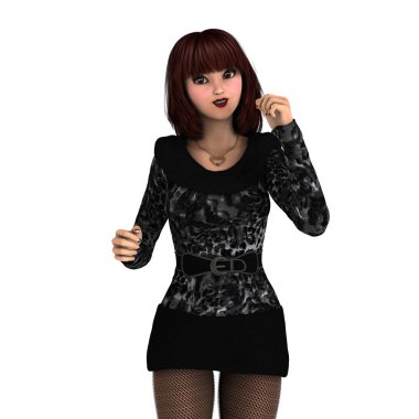 genç bir kadının 3d cg işleme