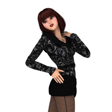 genç bir kadının 3d cg işleme