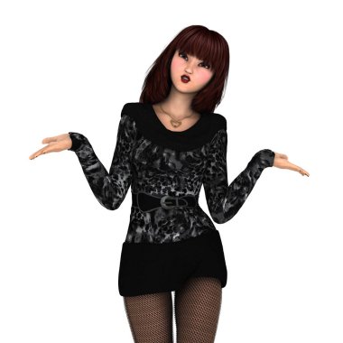 genç bir kadının 3d cg işleme