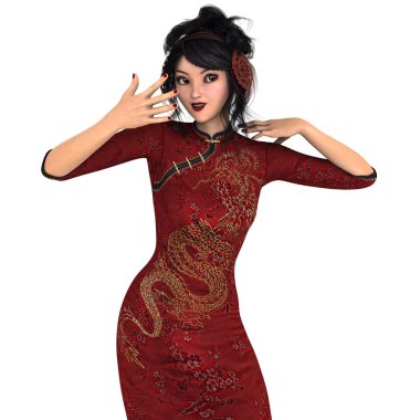 genç bir kadının 3d cg işleme