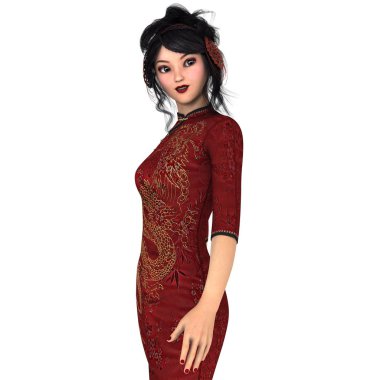 genç bir kadının 3d cg işleme