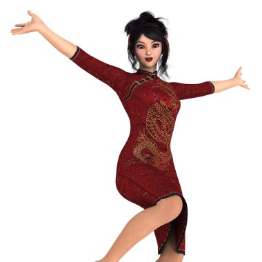 genç bir kadının 3d cg işleme