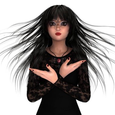 korku makyaj olan kadın