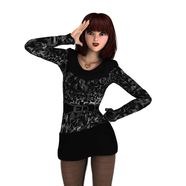 3D CG renderização de uma jovem mulher — Fotografia de Stock