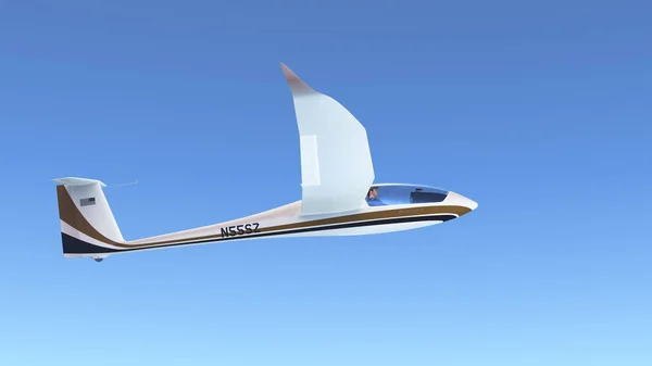 3D cg återgivning av ett segelflygplan — Stockfoto