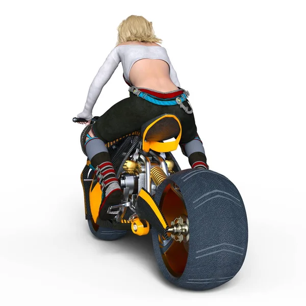 Renderowania 3D cg kobiet Rider — Zdjęcie stockowe