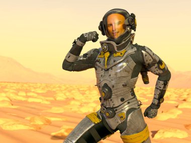 bir astronot 3d cg render