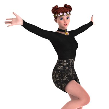genç bir kadının 3d cg işleme