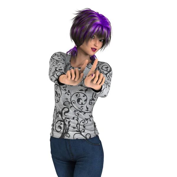 3D CG rendering of a young woman — Stock Photo, Image